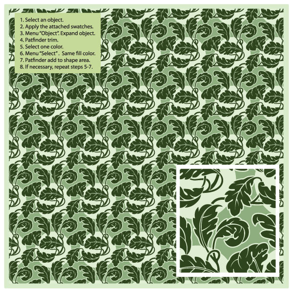 free vector Green leaf pattern vector